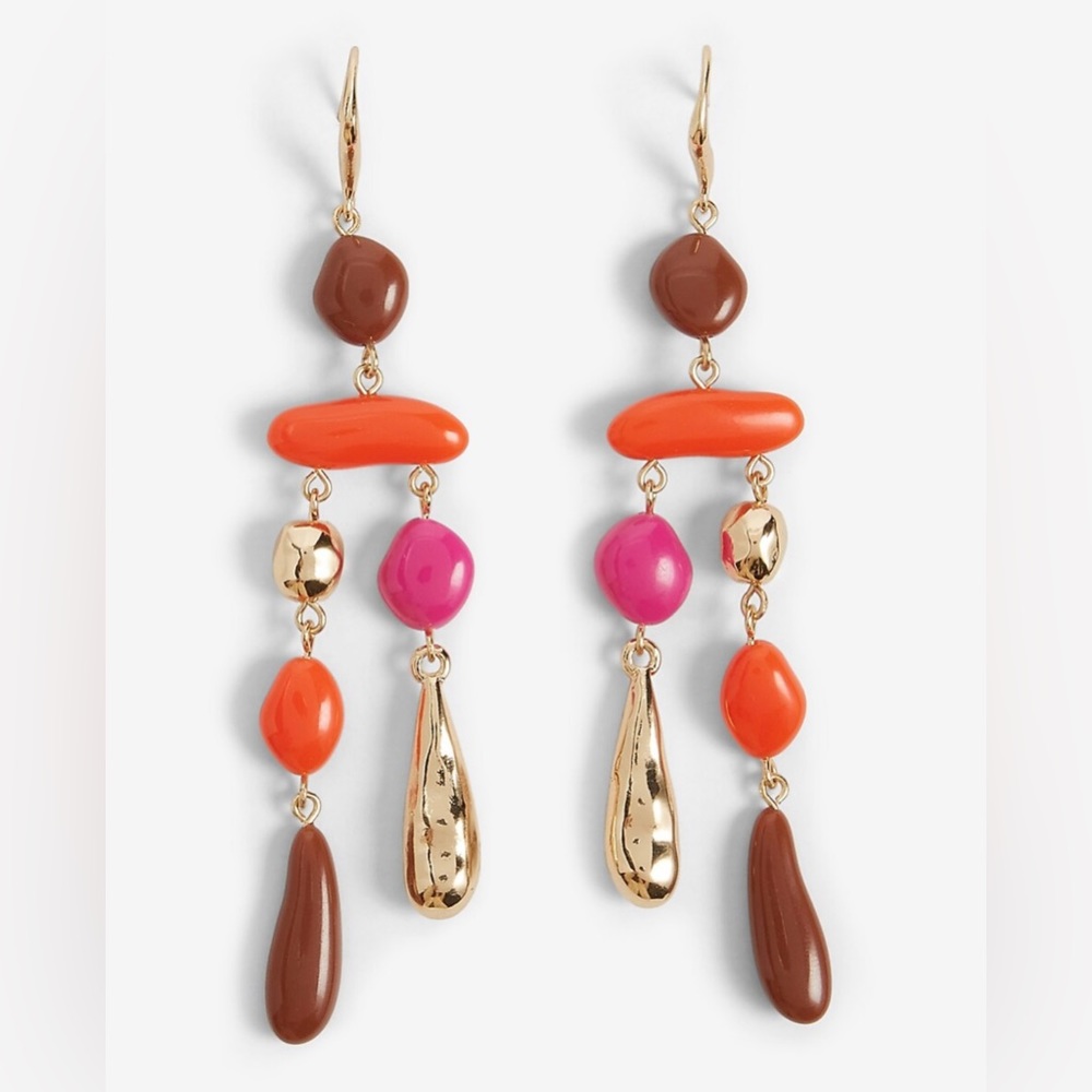 Express Multi Shape Layered Chandelier Drop Earri… - image 1